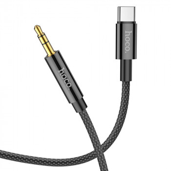 Cablu Audio Adaptor Type-C la Jack 1m - Hoco (UPA19) - Black - Img 1