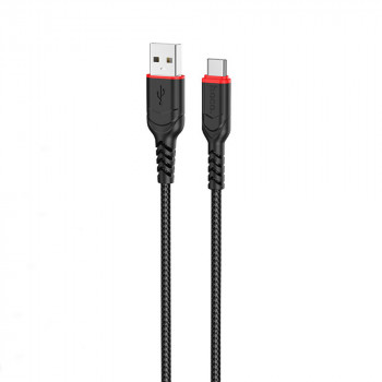 Cablu de Date USB-A la USB Type-C 12W, 2.4A, 1m - Hoco Victory (X59) - Black - Img 3