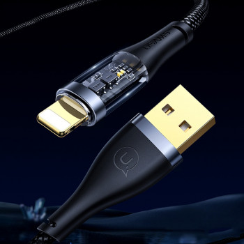 Cablu de Date USB la Lightning 1.2m - USAMS Icy Series (US-SJ574) - Black - Img 2