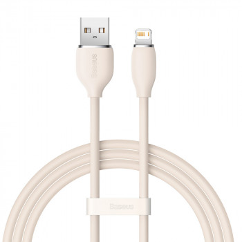 Cablu de Date USB la Lightning 2.4A, 1.2m - Baseus Jelly Liquid Silica Gel - Pink - Img 1