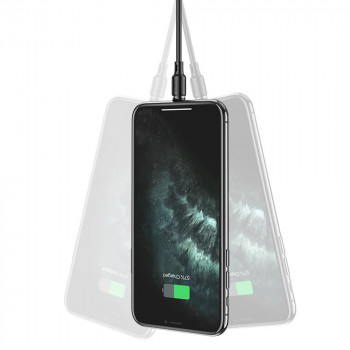 Cablu de Incarcare Magnetic USB-A la Lightning 12W, 2.4A, 1m - Hoco Sereno (X52) - Black - Img 4