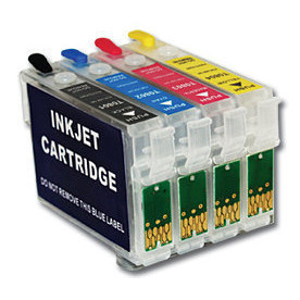Cartus compatibil negru EPSON T0711 T711 autoresetabil reincarcabil T-711 ( Cartuse T-0711 autoresetabile negre ) - Img 2