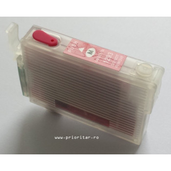 Cartuse autoresetabile PLINE CU CERNEALA EPSON T1293 reincarcabile refilabile Magenta ( Cartus T-1293 cip auto-resetabil rosu ) - Img 1