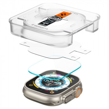 Folie pentru Apple Watch Ultra (set 2) - Spigen Glas.TR EZ FIT - Clear - Img 2