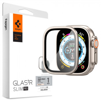 Folie pentru Apple Watch Ultra - Spigen Glas.tR Slim Pro - Titanium