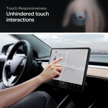 Folie pentru Display Auto Tesla Model Y / 3 - Spigen Glas.tR EZ-FIT- Clear - Img 4