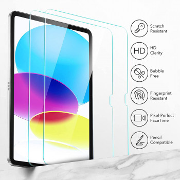 Folie pentru tableta iPad 10 (2022) 10.9 - ESR Tempered Glass 9H - Clear - Img 2