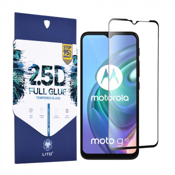 Folie protectie telefon Motorola Moto G10 / Moto G20 / Moto G30 / Moto E7 Plus / Moto G9 Play - Lito 2.5D FullGlue Glass - Black