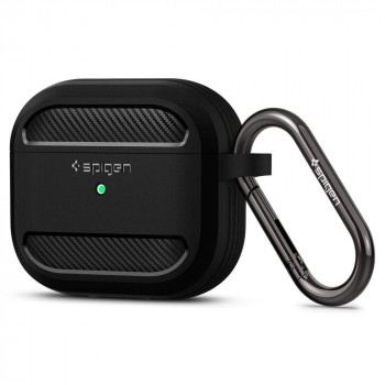 Husa pentru Apple AirPods 3 - Spigen Rugged Armor - Black - Img 1