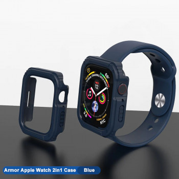 Husa pentru Apple Watch 1 / 2 / 3 (38mm) + Folie - Lito Watch Armor 360 - Blue - Img 4