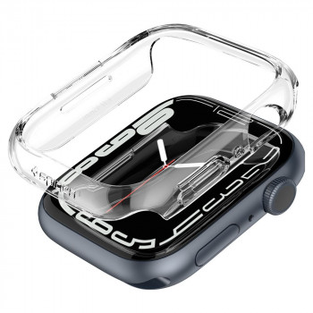 Husa pentru Apple Watch 7 45mm - Spigen Thin Fit - Crystal Clear - Img 3