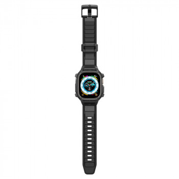 Husa pentru Apple Watch Ultra + Curea - Spigen Rugged Armor Pro - Black - Img 3