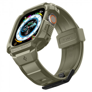 Husa pentru Apple Watch Ultra + Curea - Spigen Rugged Armor Pro - Vintage Khaki - Img 2