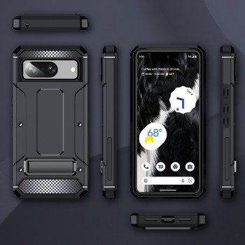 Husa telefon Google Pixel 8 - Techsuit Hybrid Armor Kickstand - Black - Img 2