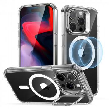 Husa telefon iPhone 15 Pro - ESR Classic Hybrid HaloLock Kickstand - Clear
