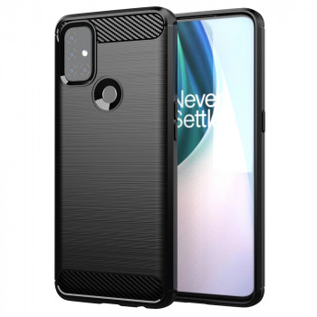Husa telefon OnePlus Nord N10 5G - Techsuit Carbon Silicone - Black - Img 1