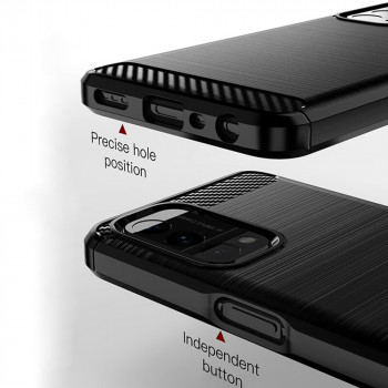 Husa telefon Oppo A54 5G / A74 5G / OnePlus Nord N200 5G - Techsuit Carbon Silicone - Black - Img 2