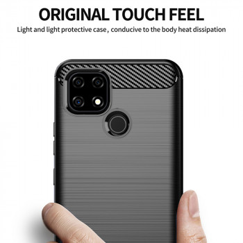 Husa telefon Realme C21 - Techsuit Carbon Silicone - Black - Img 2