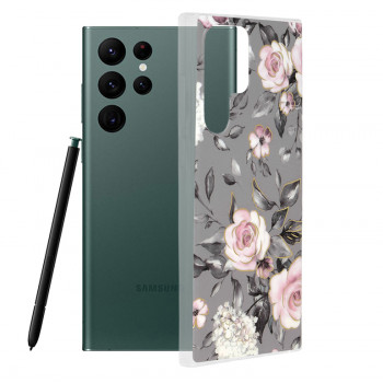 Husa telefon Samsung Galaxy S22 Ultra 5G - Techsuit Marble Series - Bloom of Ruth Gray - Img 1