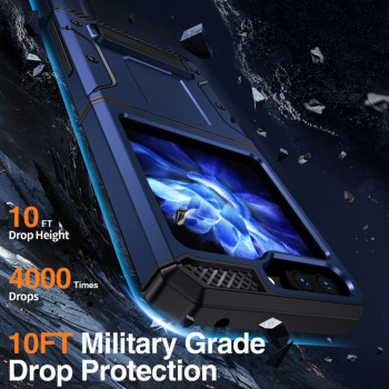 Husa telefon Samsung Galaxy Z Flip5 - Techsuit Hybrid Armor Kickstand - Blue - Img 3