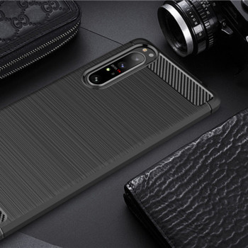 Husa telefon Sony Xperia 5 II - Techsuit Carbon Silicone - Black - Img 4