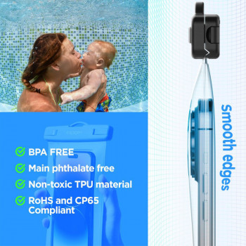 Husa universala pentru telefon - Spigen Waterproof Case A601 - Aqua Blue - Img 4