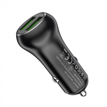 Incarcator Auto 2xUSB-A, QC 3.0, 36W, 3A - Hoco (Z37 Sharp) - Black - Img 2