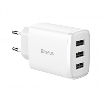 Incarcator de Priza 3xUSB, 17W - Baseus (CCXJ020102) - White