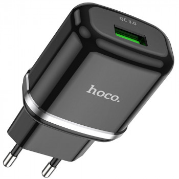 Incarcator priza USB-A, 18W, 3A + Cablu Type-C 1m - Hoco Special (N3) - Black - Img 3