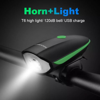 Lanterna pentru Bicicleta 1200mAh, 250lm - RockBros Front T6 LED (7588-G) - Green - Img 4