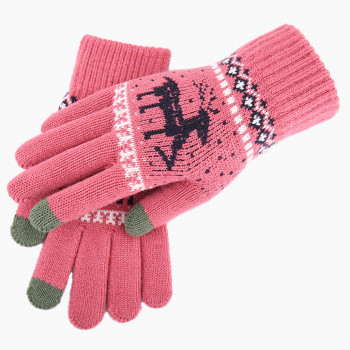 Manusi Touchscreen - Techsuit Raindeer Woolen (ST0002) - Dark Pink - Img 2