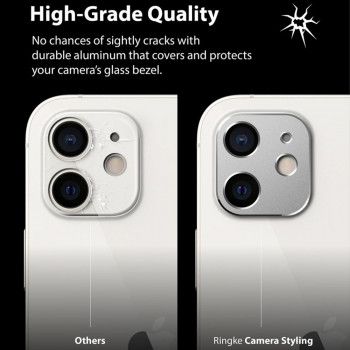 Protectie Camera pentru iPhone 12 mini - Ringke Camera Styling - Silver - Img 4