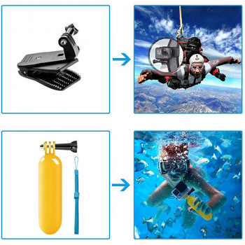 Set Accesorii GoPro 14in1 - Techsuit Action Camera (CAL29) - Black - Img 2