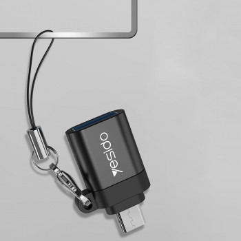 Adaptor OTG Micro-USB la USB 5Gbps - Yesido GS07 - Black - Img 2