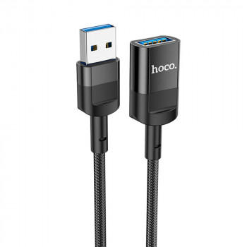 Cablu Adaptor USB la USB 3A, 5Gbps, 1.2m - Hoco (U107) - Black - Img 2