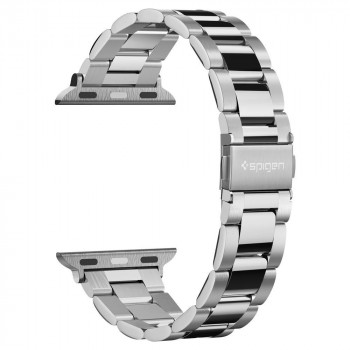 Curea pentru Apple Watch 1/2/3/4/5/6/7/8/SE/SE 2 (38/40/41mm) - Spigen Modern Fit - Silver - Img 2