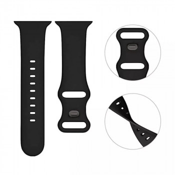 Curea pentru Apple Watch 1/2/3/4/5/6/7/8/SE/SE 2/Ultra (42/44/45/49mm) - Techsuit Watchband (W031) - Black - Img 2