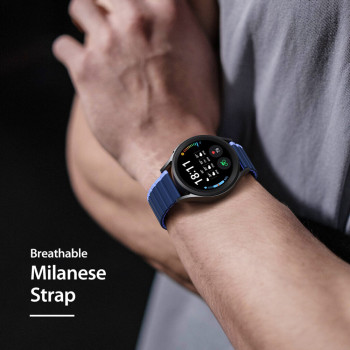 Curea pentru Samsung Galaxy Watch 4/5/Active 2, Huawei Watch GT 3 (42mm)/GT 3 Pro (43mm) - Dux Ducis LD Series - Black / Yellow - Img 2