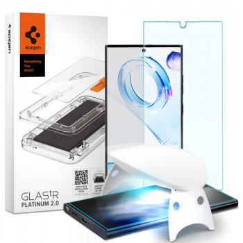 Folie protectie telefon Samsung Galaxy S23 Ultra - Spigen GLAS.tR Platinum UV Light - Clear