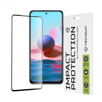 Folie protectie telefon Xiaomi Redmi Note 10 4G / Note 10S / Poco M5s - Techsuit 111D Full Cover / Full Glue Glass - Black