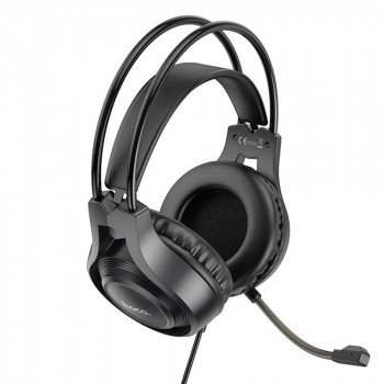 Hoco - Wired Headphones Tiger (W106) - for Gaming, Jack 3.5mm, with Microphone - Black - Img 1