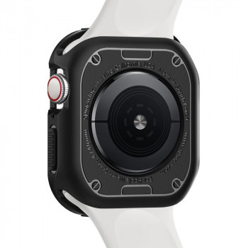 Husa pentru Apple Watch 4 / 5 / 6 / 7 / 8 / SE (44mm / 45mm) - Spigen Rugged Armor - Black - Img 3