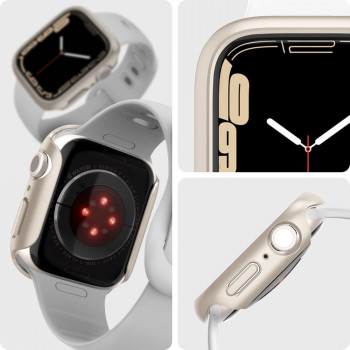 Husa pentru Apple Watch 7 / 8 (41mm) - Spigen Thin Fit - Starlight - Img 3
