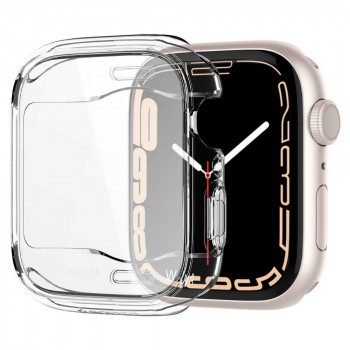 Husa pentru Apple Watch 7 / 8 (45mm) - Spigen Ultra Hybrid - Clear - Img 3
