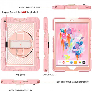 Husa pentru tableta iPad 9.7 (2017 / 2018) - Techsuit StripeShell 360 - Pink - Img 4