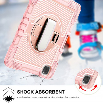 Husa pentru tableta iPad Air 4 / 5 (2020/2022) / iPad Pro 11 (2018 / 2020 / 2021 / 2022) - Techsuit StripeShell 360 - Pink - Img 2