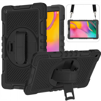 Husa pentru tableta Samsung Galaxy Tab A 10.1 2019 T510/T515 - Techsuit StripeShell 360 - Black - Img 1