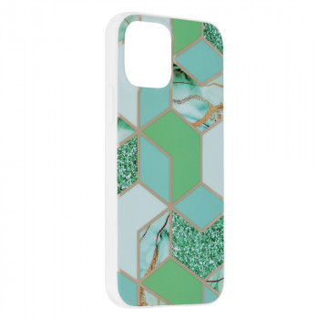 Husa telefon iPhone 12 / 12 Pro - Techsuit Marble Series - Green Hex - Img 2