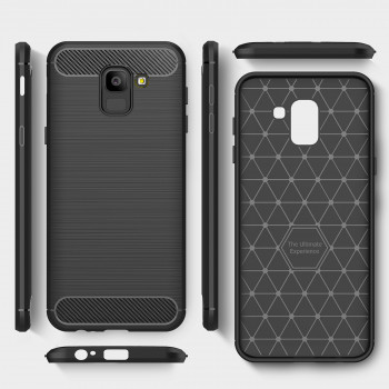 Husa telefon Samsung Galaxy J6 2018 - Techsuit Carbon Silicone - Black - Img 3