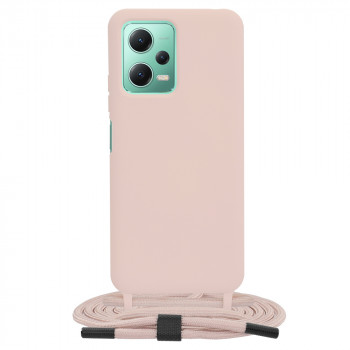 Husa telefon Xiaomi Redmi Note 12 5G / Poco X5 - Techsuit Crossbody Lanyard - Pink
